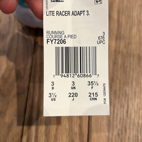 NEW Adidas Sneakers - Lite Racer Adapt - Size 3.5 - Picture 7 of 7
